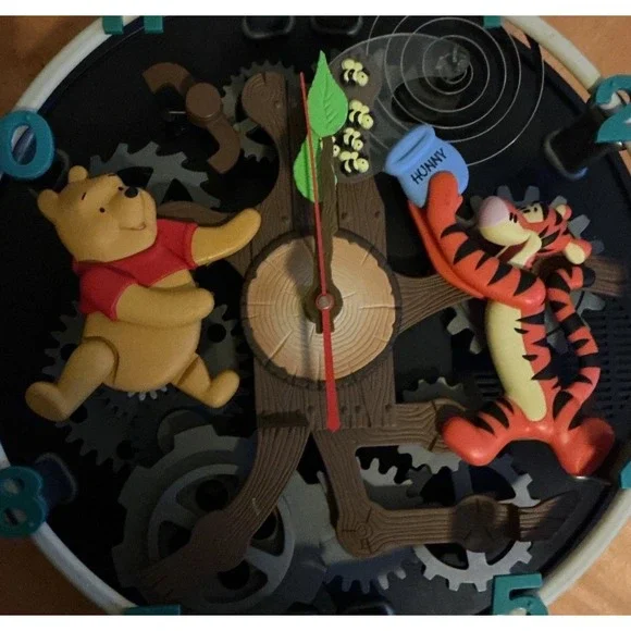 Disney Pooh And Friends Animated Musical Wall Clock In Box Vintage RARE